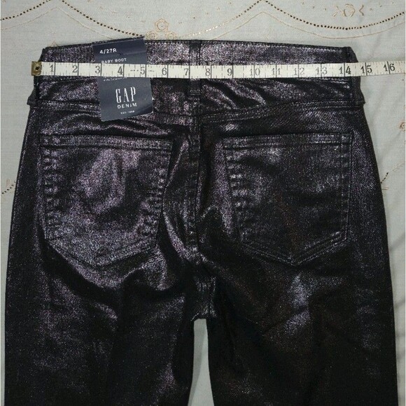 GAP DENIM Baby Boot Jeans - SHINY TEXTURED DENIM- Size 4/27R (New $99-Sold Out) - Picture 2 of 9